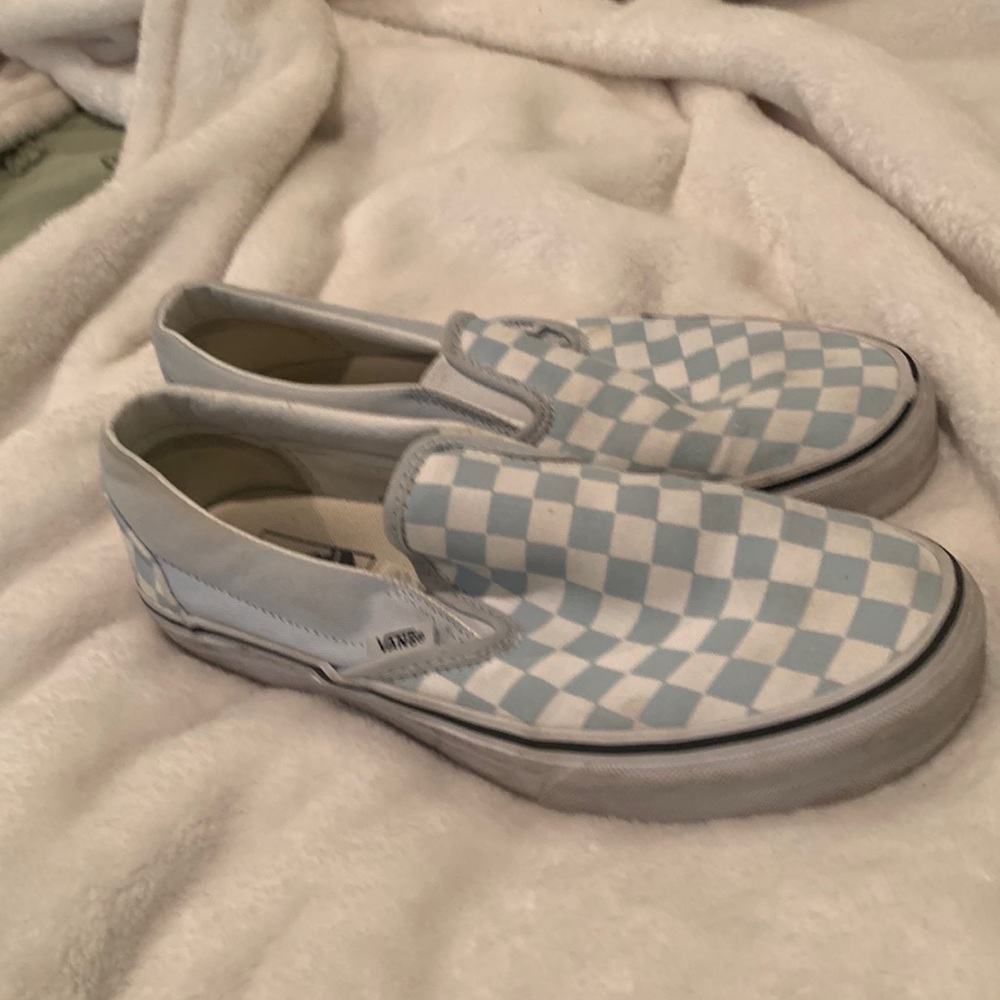 Light blue checkered bans worn about 3 times great condition